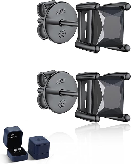 Black Moissanite vvs1 Stud Earrings