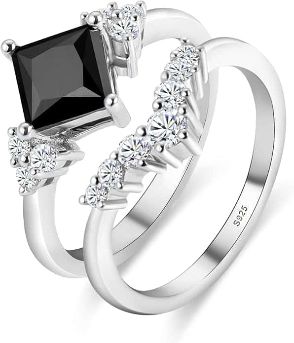 Black Moissanite Engagement Ring