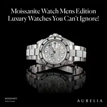 Moissanite watch mens edition