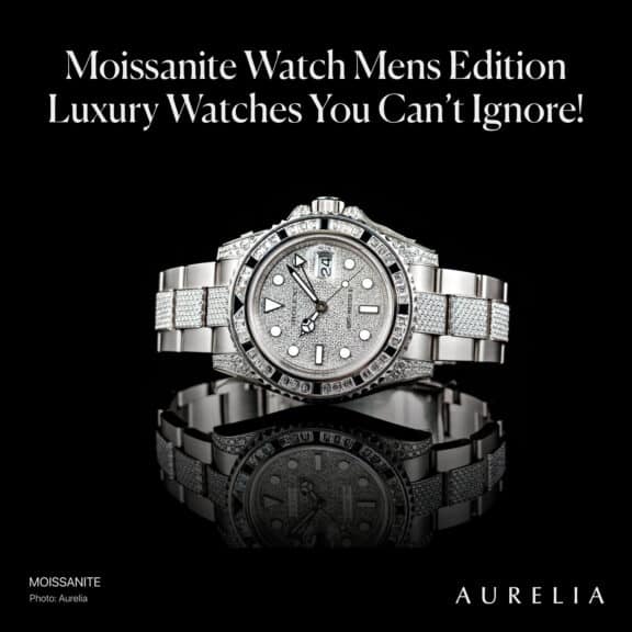 Moissanite watch mens edition