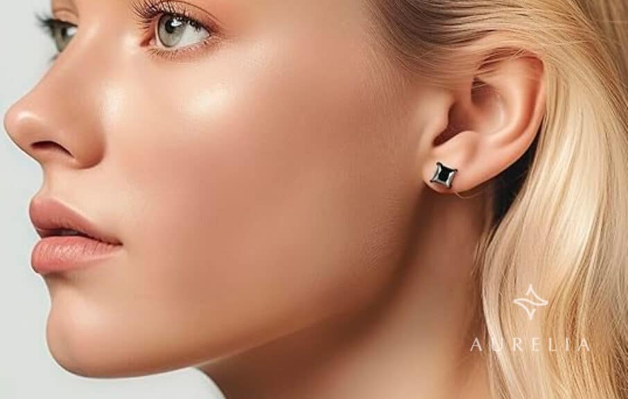 Black Moissanite Stud Earrings