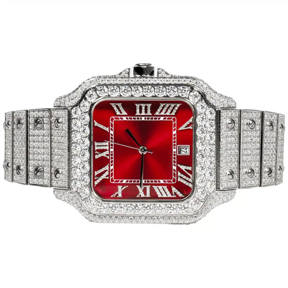 Men's VS Moissanite Red Dial Automatic Watch