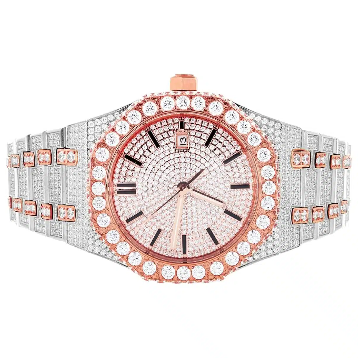 Two-Tone Rose Stainless Steel Moissanite Watch