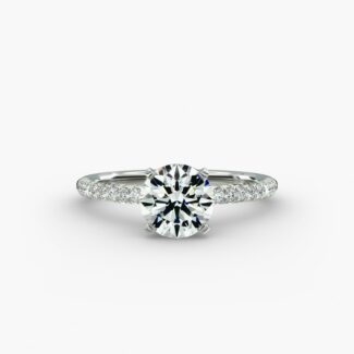 Shop French Cut Pavé engagement rings below $1000. Maximize sparkle with v-shaped diamond settings. Elegant and timeless at James Allen.