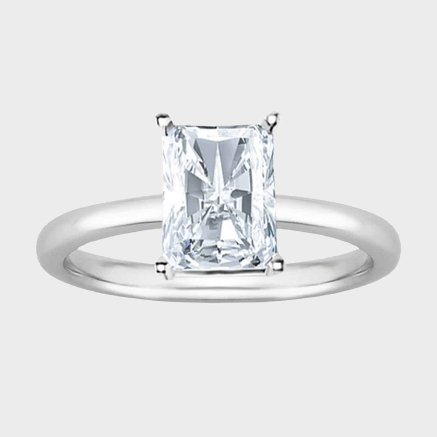 Discover IGI-certified lab-grown diamond solitaire rings in 14K white gold, a standout in engagement rings below 1000 with customizable options.