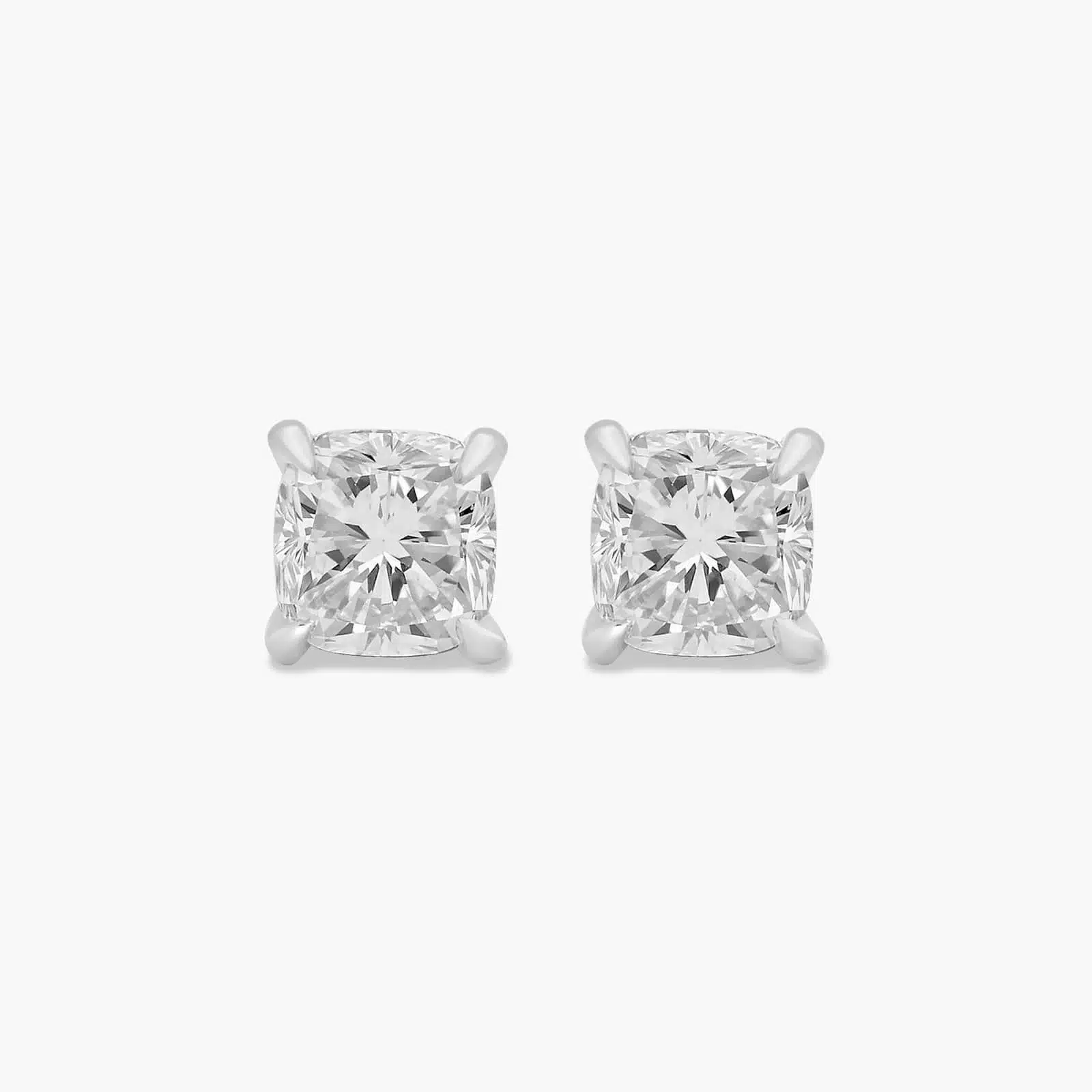 14K White Gold Cushion Shape Lab-Grown Diamond Stud Earrings (0.25 CTW - F-G / VS2-SI1)