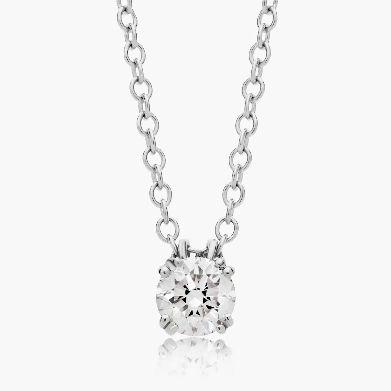 14K White Gold Double Prong Lab-Grown Diamond Pendant (0.25 CTW - F-G / VS2-SI1)