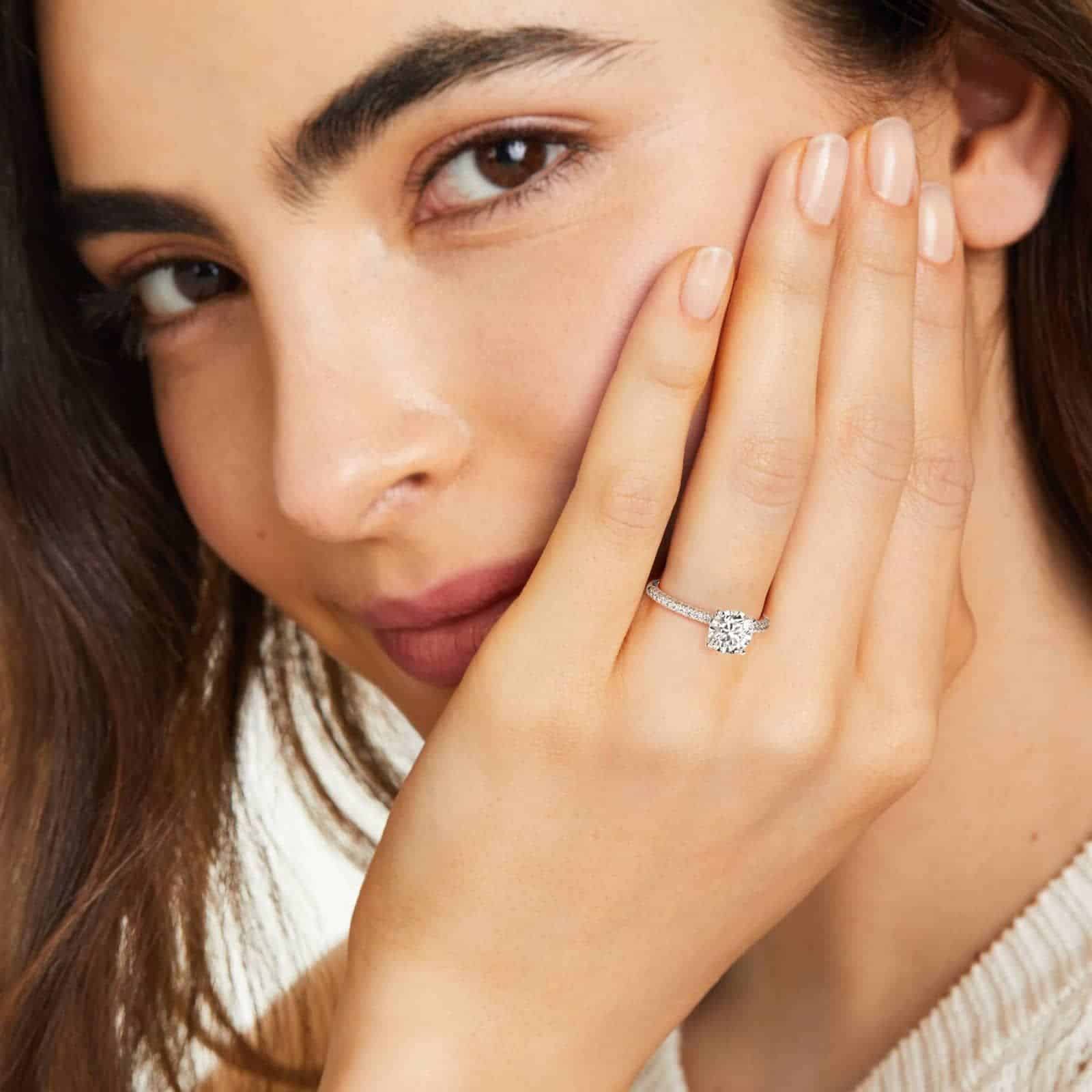 Discover French Cut Pavé engagement rings below 1000. Brilliant diamonds with timeless design from James Allen. Perfect for a sparkling proposal. Discover French Cut Pavé engagement rings below 1000. Brilliant diamonds with timeless design from James Allen. Perfect for a sparkling proposal.