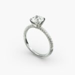 Shop French Cut Pavé engagement rings below $1000. Maximize sparkle with v-shaped diamond settings. Elegant and timeless at James Allen.