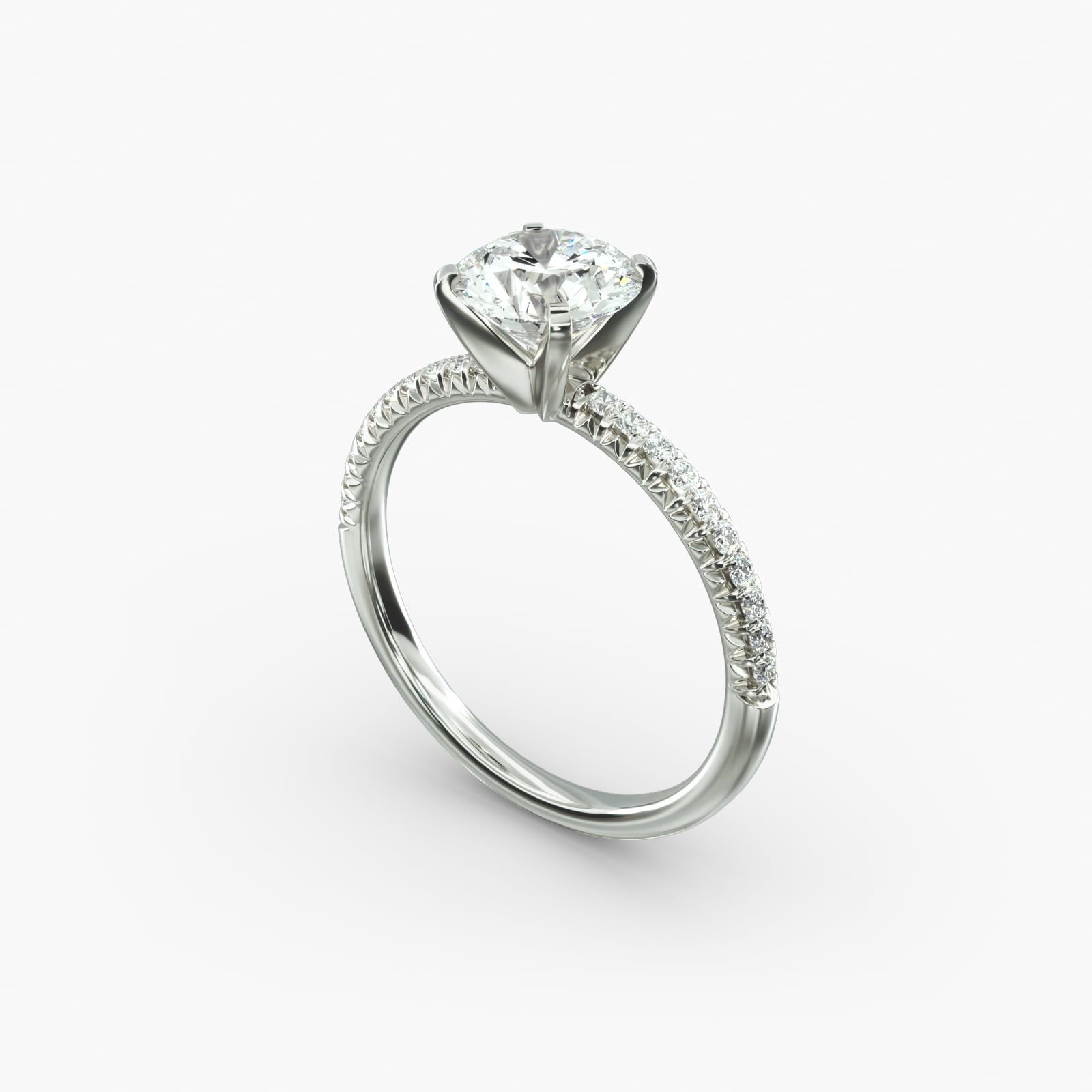 Shop French Cut Pavé engagement rings below $1000. Maximize sparkle with v-shaped diamond settings. Elegant and timeless at James Allen.