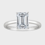 Explore the IGI-certified 1-carat emerald-cut diamond engagement ring in 14K white gold, a stunning option in engagement rings below 1000.