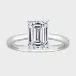 Explore the IGI-certified 1-carat emerald-cut diamond engagement ring in 14K white gold, a stunning option in engagement rings below 1000.