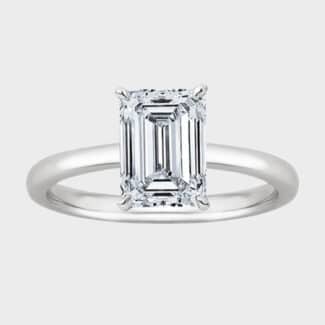 Explore the IGI-certified 1-carat emerald-cut diamond engagement ring in 14K white gold, a stunning option in engagement rings below 1000.