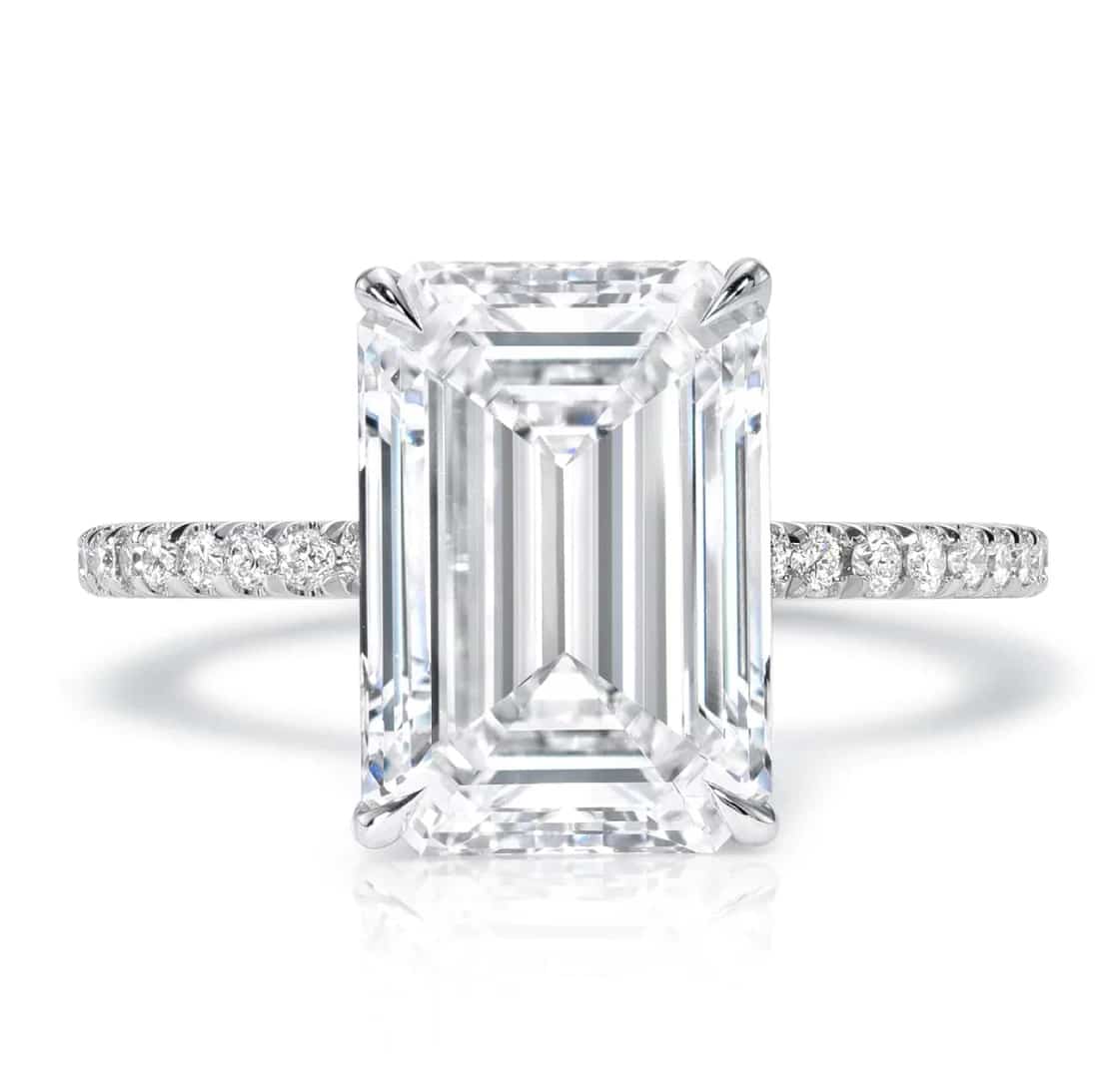 Bhumi Gems 5ct Emerald Moissanite Engagement Ring