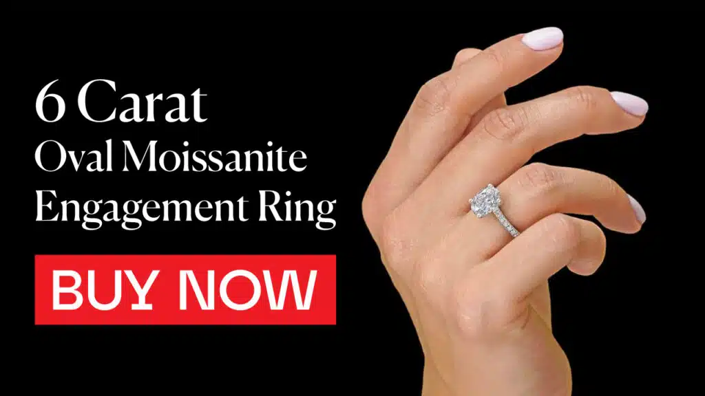 2 to 6 Carat Oval Moissanite Engagement Ring on Amazon