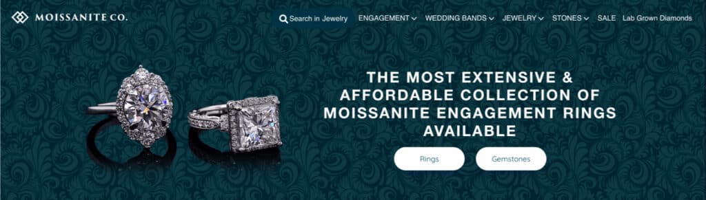 MOISSANITECO WEBSITE HERO IMAGE SCREENSHOT