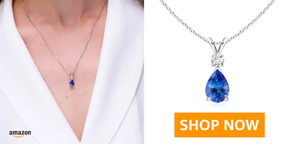 Tanzanite Teardrop Pendant with Diamond