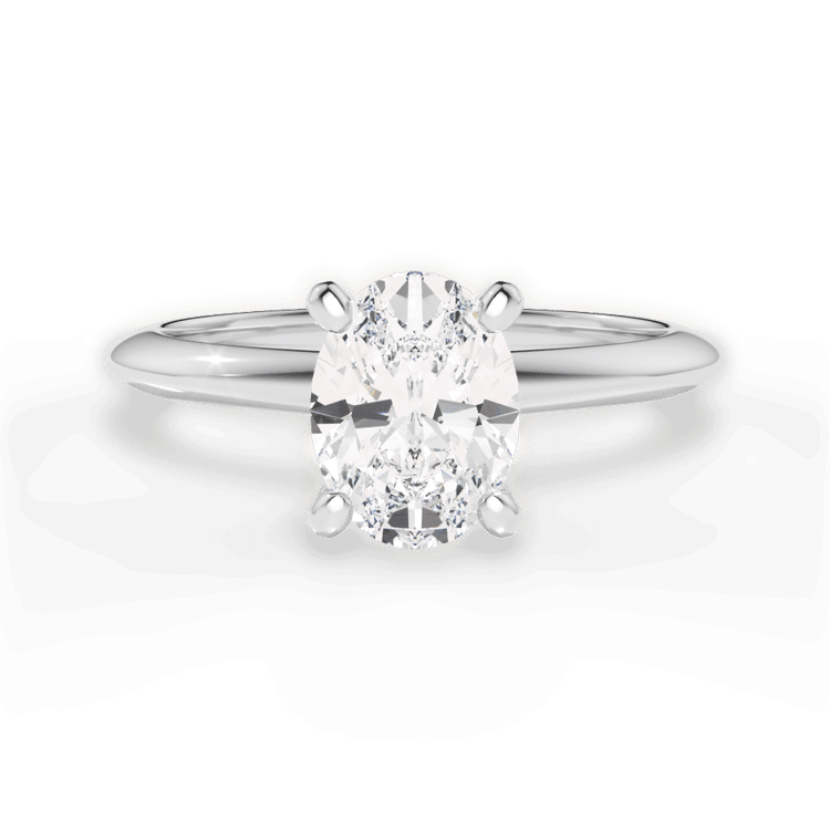 Discover Milena Solitaire engagement rings below $1000. Sleek 14K white gold design paired with an oval diamond. Free engraving at Ritani.