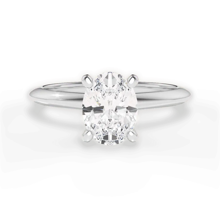 Discover Milena Solitaire engagement rings below $1000. Sleek 14K white gold design paired with an oval diamond. Free engraving at Ritani.