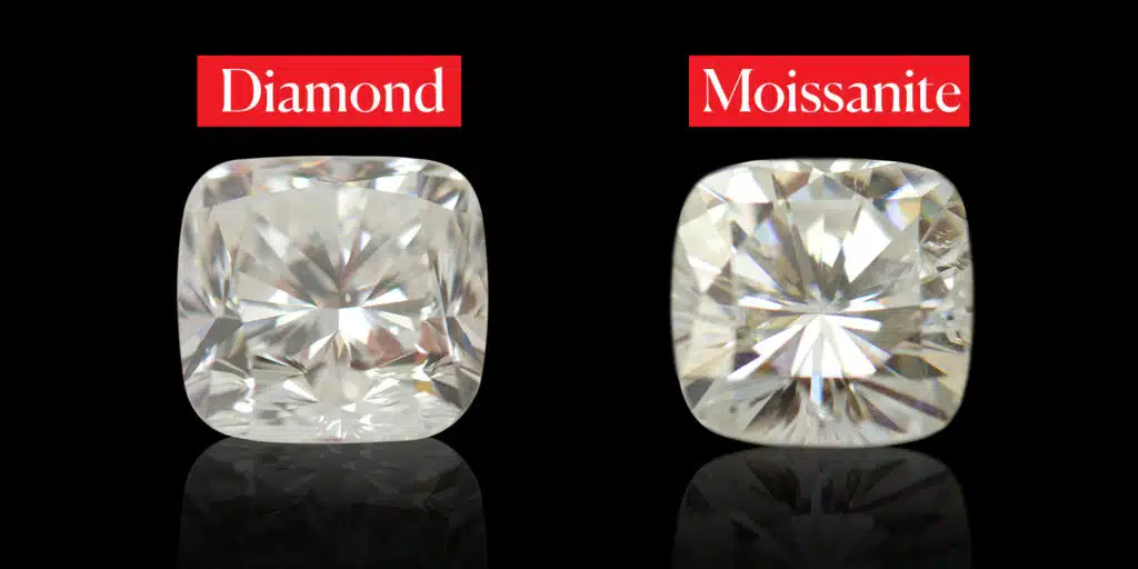 diamond vs moissanite side by side comparison