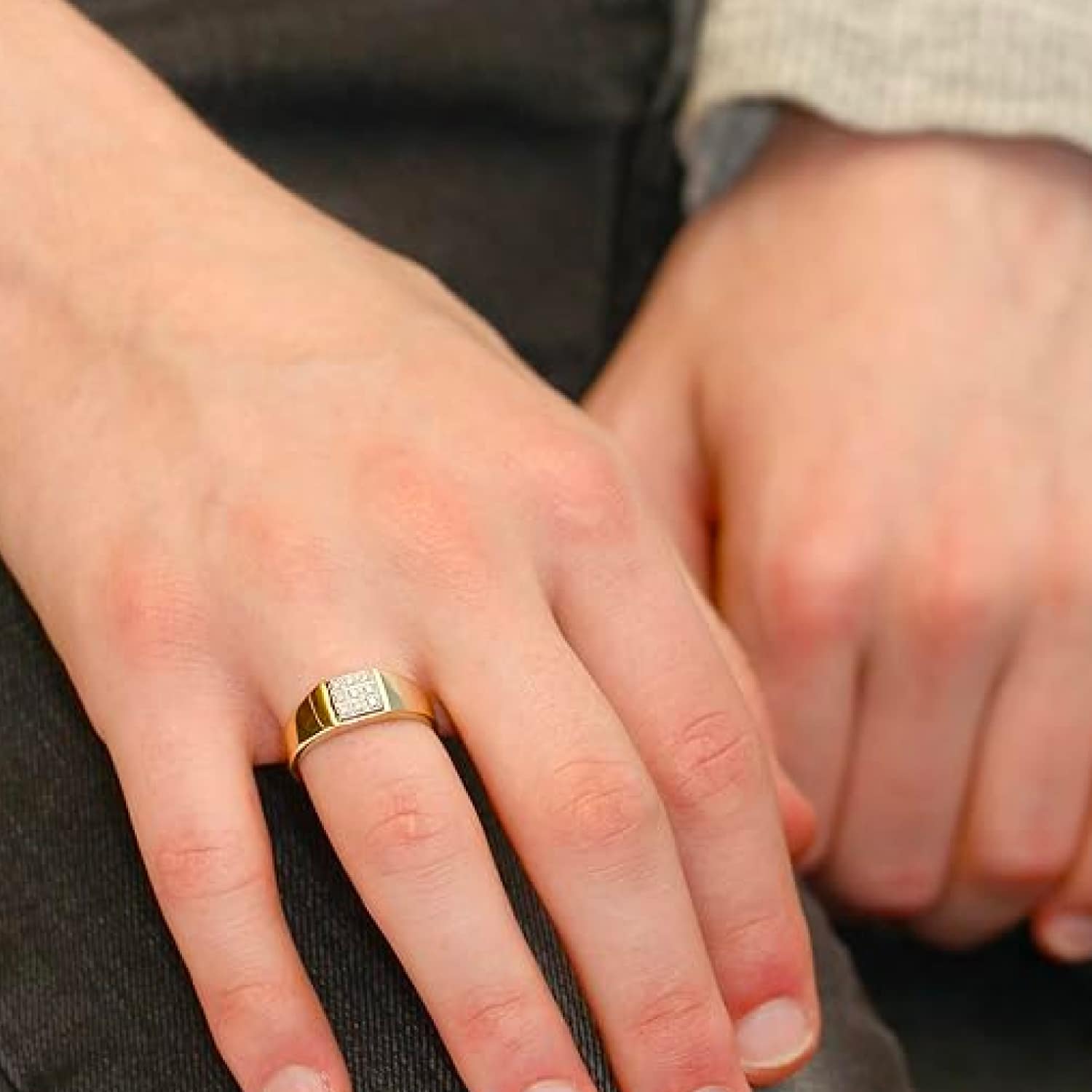 pure-gold-mens-promise-ring-3 Solid 10k Yellow Gold Natural White Diamond Wedding Anniversary Ring For Men | Available In Size 7,8,9,10,11,12,13