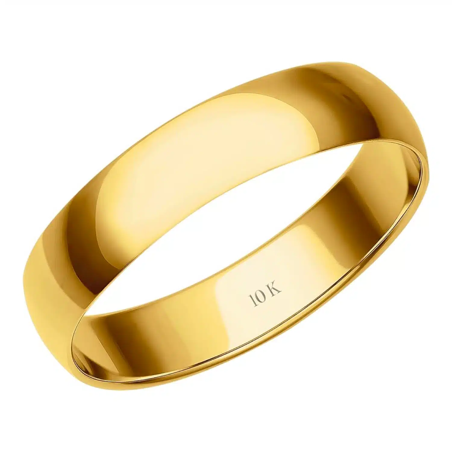 pure-gold-mens-promise-ring 4MM Men's Gold Wedding Band - Lightweight Wedding Ring for Men; 10K or 14K Gold Jewelry in Yellow, White, or Rose Gold; Plain Mens Wedding Band; Classic Gold Rings for Men by Brilliant Expressions