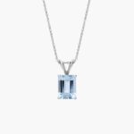 Shop this Natural Mined Aquamarine Necklace by Blue Nile. Emerald-cut pendant in 14K white gold, perfect for March birthdays. Affiliate link included.