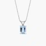 Shop this Natural Mined Aquamarine Necklace by Blue Nile. Emerald-cut pendant in 14K white gold, perfect for March birthdays. Affiliate link included.