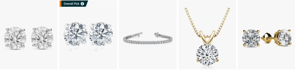 premium jewelry on Amazon website screenshot