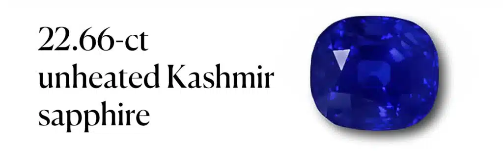 22.66-ct unheated Kashmir sapphire