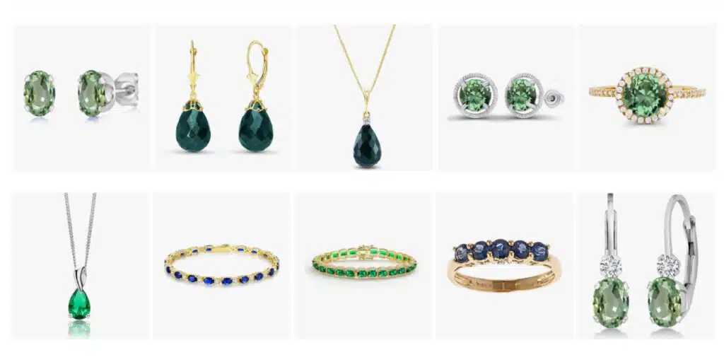 Green Sapphire Jewelry Collection On Amazon