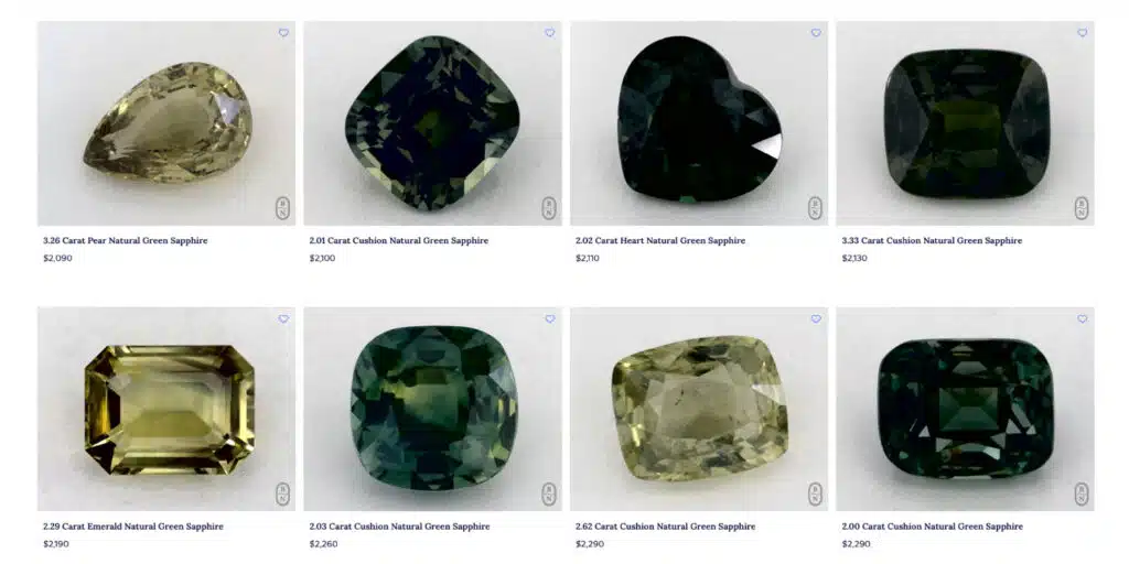 blue nile loose green sapphire collection