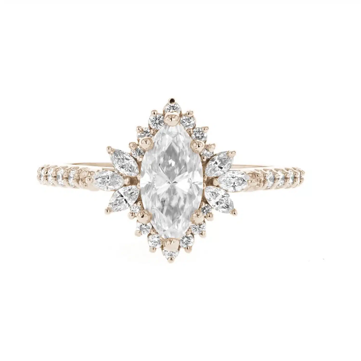 2-CT-Center-Marquise-Cut-Moissanite-Engagement-Ring 2 CT Center Marquise Cut Moissanite Engagement Ring