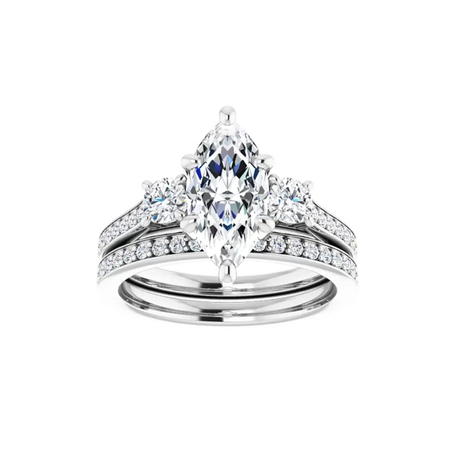 3-CT-Marquise-Cut-Moissanite-Diamond-Bridal-Wedding-Ring 3 CT Marquise Cut Moissanite Diamond Bridal Wedding Ring