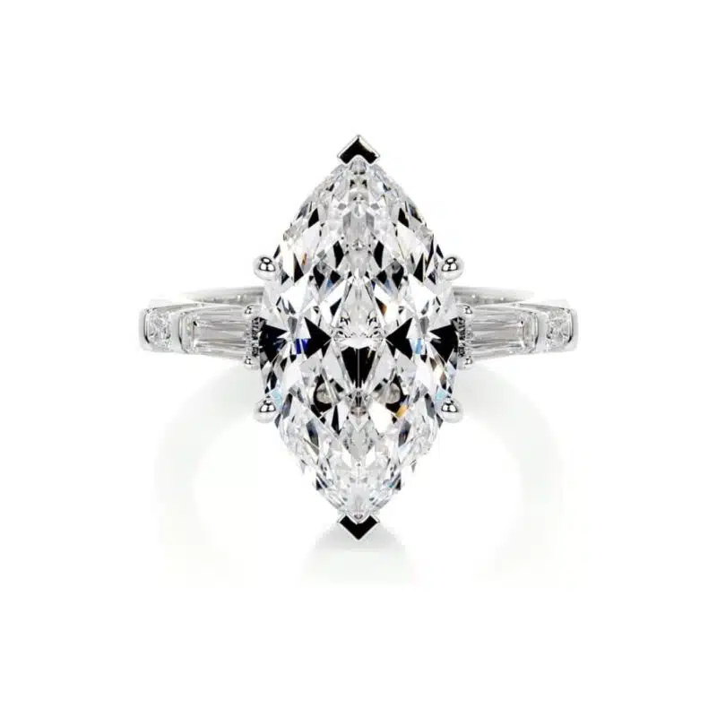 4.3 Carat (ctw) Marquise Cut Moissanite Engagement Rings