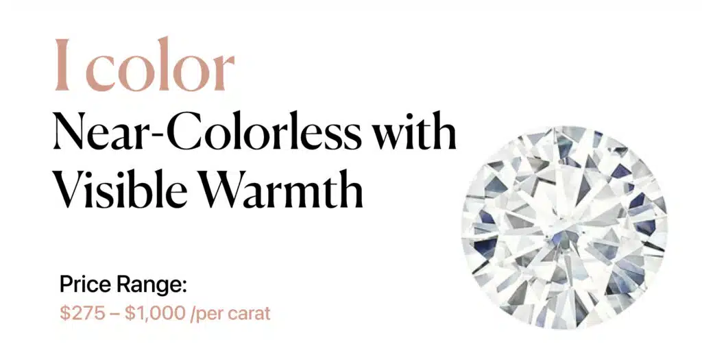 I - Near-colorless with visibly detected color Moissanite