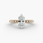 exact lab-grown diamond copy of Selena Gomez engagement ring from James Allen—a stunning 3.09-carat marquise-cut diamond with D color, VVS2 clarity, and excellent polish.