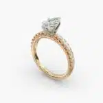 exact lab-grown diamond copy of Selena Gomez's engagement ring, featuring a stunning marquise-cut D color VVS2 stone set in 14K yellow gold from Blue Nile