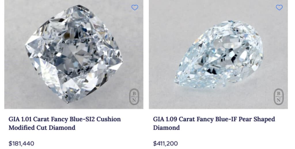 Two blue color diamond from Blue Nile