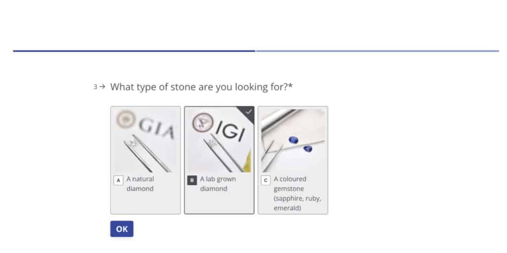 Choose between natural diamond, lab-grown diamond, or colored gemstones.