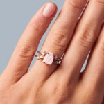 Flow Raw Rose Quartz Ring in 18kt Rose Gold Vermeil
