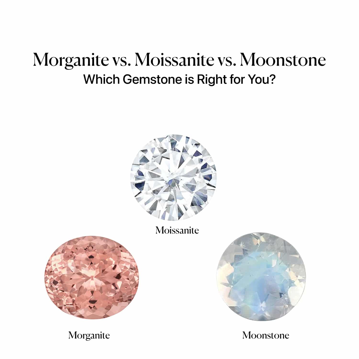Morganite vs. Moissanite vs. Moonstone: Which Gemstone is Right for You?