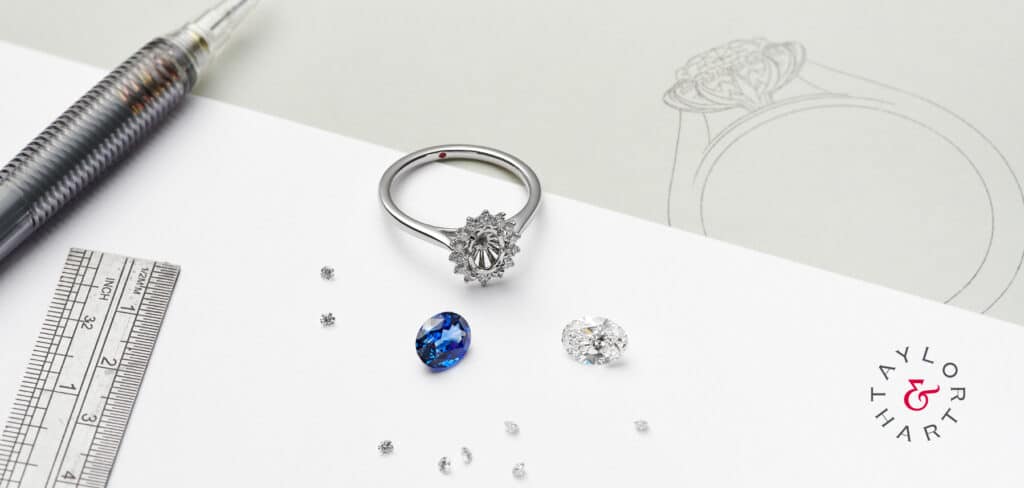 Sketching Custom Engagement Ring Centre Diamond Gemstone Options

