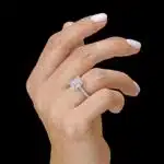 4 Carat Moissanite Ring Emerald Cut 14K Gold & Natural Diamonds