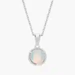 Opal Rope Pendant in Sterling Silver (7mm)