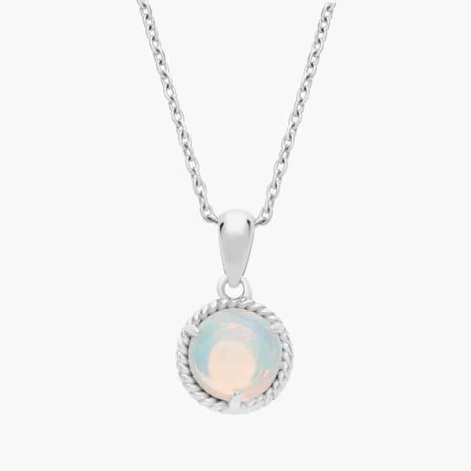 Opal Rope Pendant in Sterling Silver (7mm) Opal Rope Pendant in Sterling Silver (7mm)