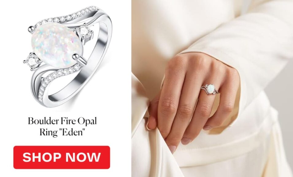 Crystal Opal Rings For Women 925 Sterling Silver White Oval Wedding Ring with Zirconia for Engagement Jewelry for Wife