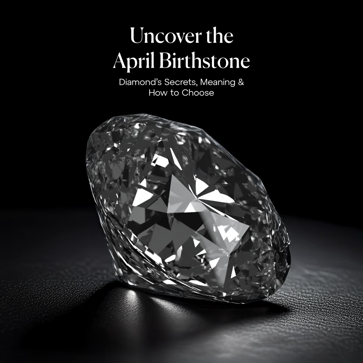 April Birthstone Diamond on a black background
