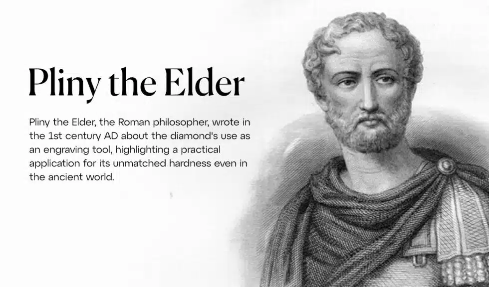 Pliny the Elder, a Roman philosopher, who documented the use of diamonds as engraving tools.