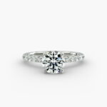 The Crown Pavé hidden halo engagement ring from James Allen in 14k white gold.